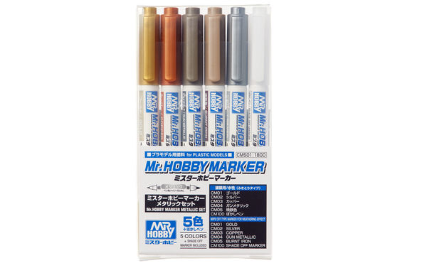 mr hobby marker 水性 金屬色 metallic markers set cms01